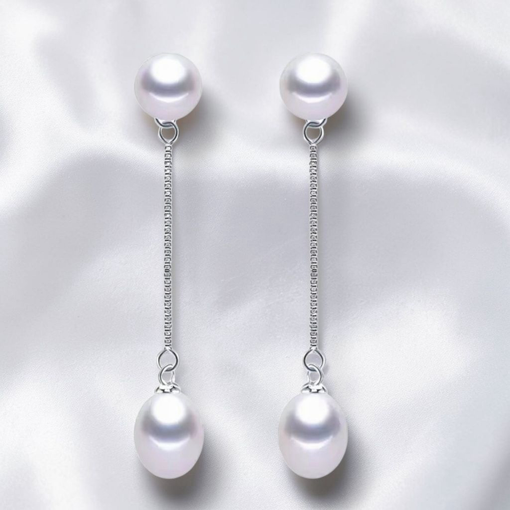 Sterling Silver 7.5MM Black & White Multi-Wear Freshwater Pearl Set - Picture 2 of 6